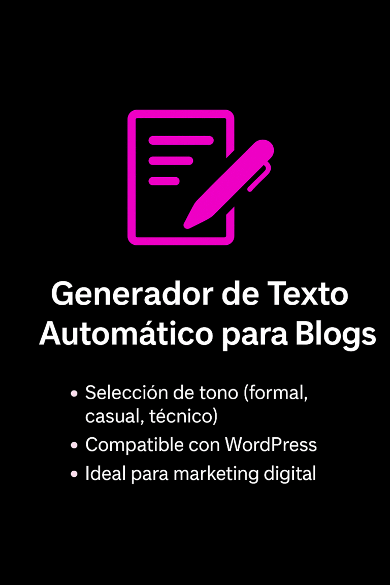 Home generador de texto para blogs y redes sociales